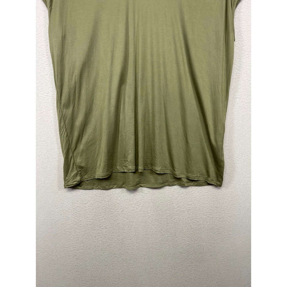 Minimalist Chicos Womens XL 3 Olive Green 100% Modal V-Neck Short Sleeve Top - Picture 8 of 10